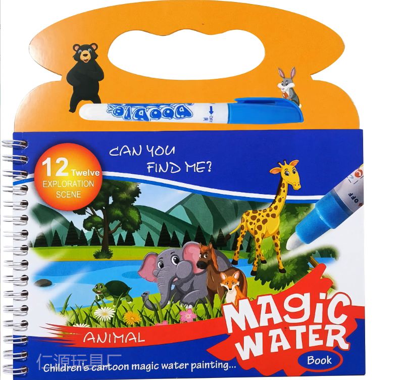 Carte de Colorat cu Apă Reutilizabilă, Activitate Creativă pentru Copii