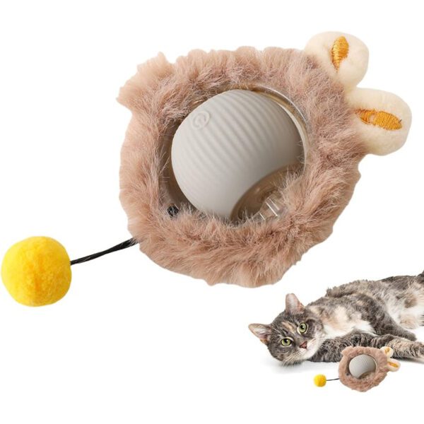 Jucarie Inteligenta pentru Pisici, Minge Electrica Autonoma cu Lumini, Senzor de Obstacole, Reincarcabila