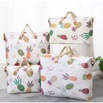 Geanta Mare de Depozitare, Ideala pentru Calatorie, Bagaje, Jucarii, Cumparaturi, Impermeabila, Fermoar Metalic, Model Ananas, 80 x 56 CM