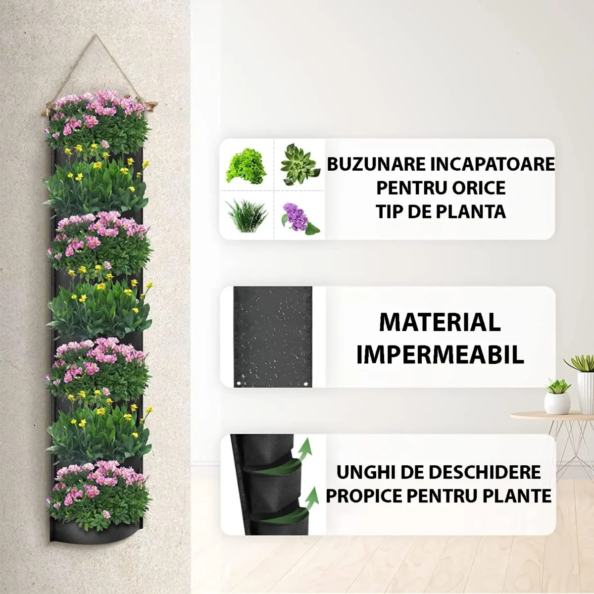 Ghiveci suspendat pentru plante și flori, ideal pentru decor perete