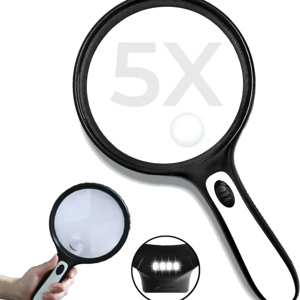 lupa mare cu marire x5 si diametru de 14,6 cm