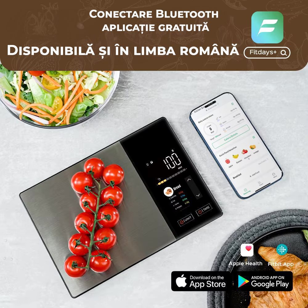 Ecran color cu informații nutriționale