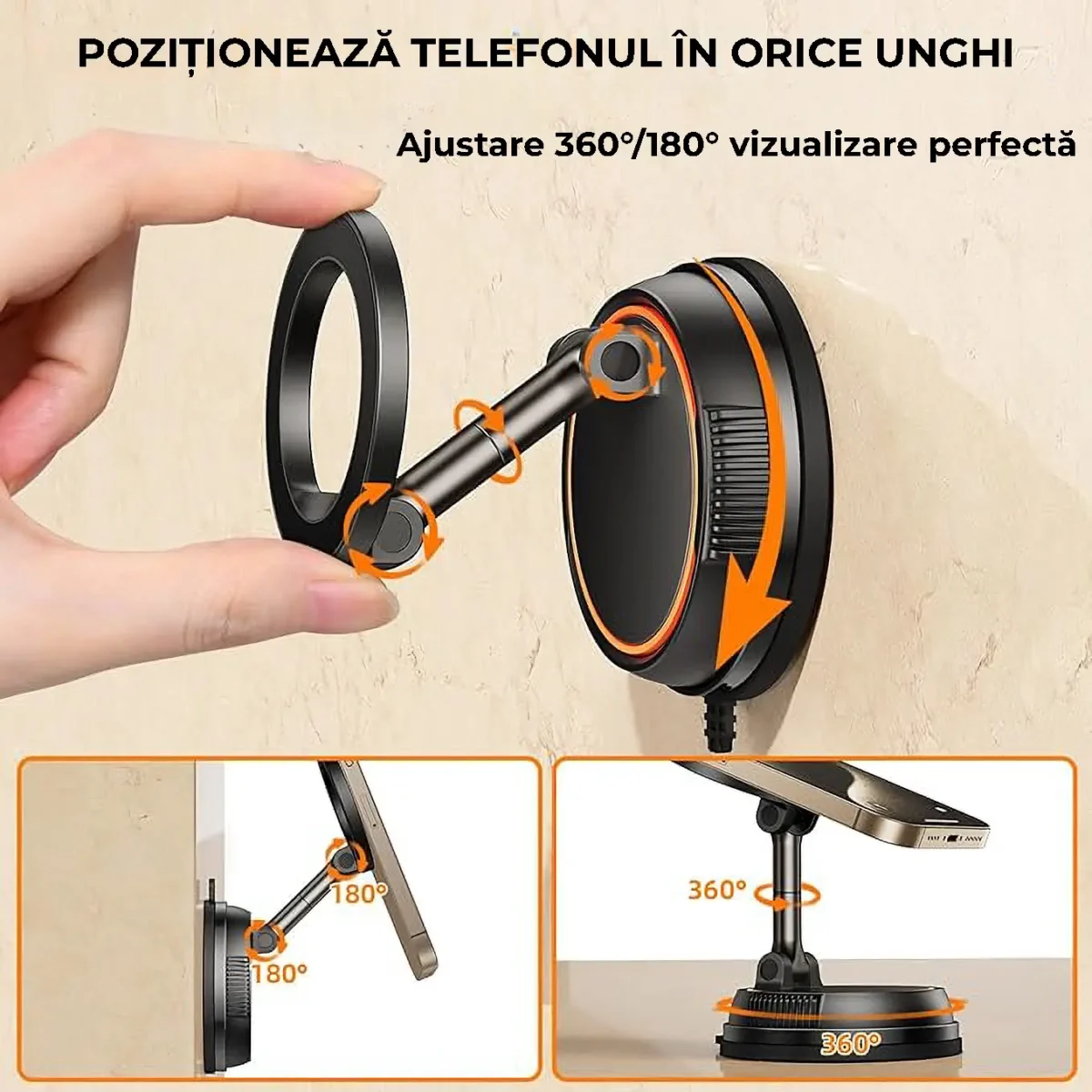 suport auto magnetic telefon utilizare birou bucatarie baie