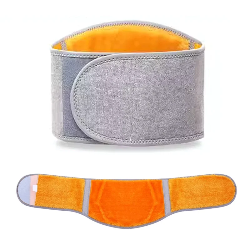 Centura de incalzire si suport lombar Miraza cu exterior gri si captuseala fleece aurie pentru talie